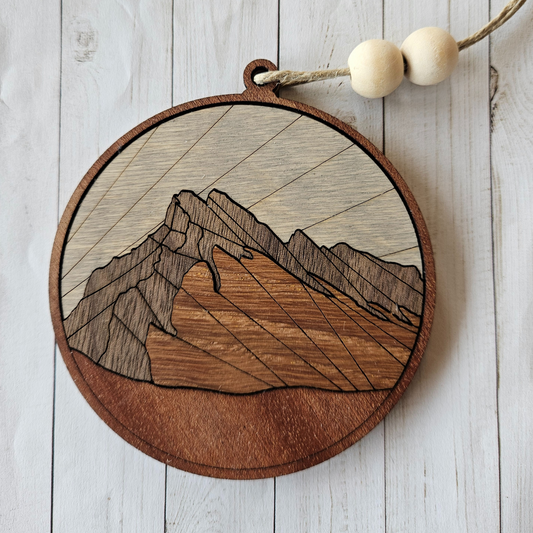 Mount Rundle rustic ornament