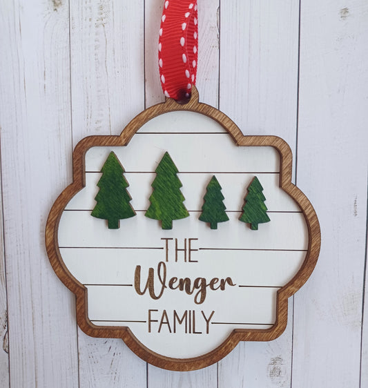 Family Christmas tree ornament