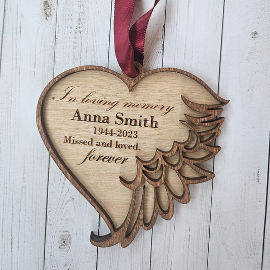 Memorial wings ornament