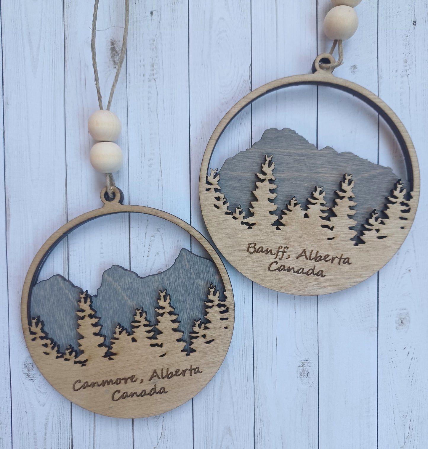 Three Sisters & Mount Rundle ornaments